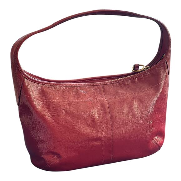 COACH Ergo F12886 Cherry Red Patent Leather Hobo Shoulder Handbag Y2K - Picture 3 of 10